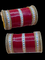 Load image into Gallery viewer, Pearl Bindi Dark Red Choora