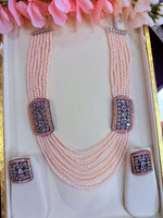 Load image into Gallery viewer, Anupama American Diamond Mala set with stud earring