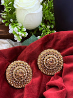 Load image into Gallery viewer, Polki golden Oversized Studs