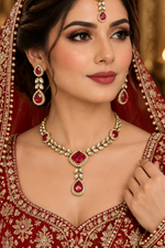 Load image into Gallery viewer, Hot pink Kundan necklace