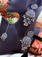 Load image into Gallery viewer, ब्लैक मेटल अमेरिकन डायमंड सेट