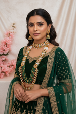 Load image into Gallery viewer, Rajwadi Moissanite Polki choker with long mala combo set