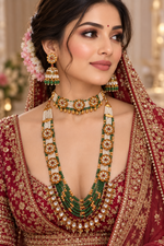 Load image into Gallery viewer, Rajwadi Moissanite Polki choker with long mala combo set