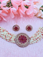 Load image into Gallery viewer, Sarikas American Diamond Beaded Choker Set