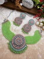 Load image into Gallery viewer, Gaurika American Diamond layered Pearls Choker Set