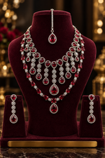 Load image into Gallery viewer, Shuvangi Ruby Silver AD Set
