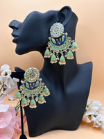 Load image into Gallery viewer, Radha Kundan Meenakari Peacock Earrings