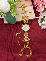 Load image into Gallery viewer, Kashmiri Adjustable size kundan Watches with Hanging bells