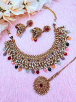 Load image into Gallery viewer, Harmeet Multi Color Polki Indian Choker Set