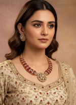Load image into Gallery viewer, Moissanite polki Necklace set