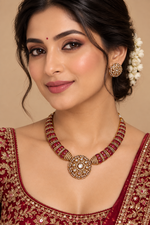 Load image into Gallery viewer, Moissanite polki Necklace set