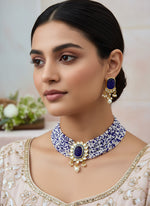 Load image into Gallery viewer, Navy Blue Layered Choker