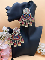 Load image into Gallery viewer, Radha Kundan Meenakari Peacock Earrings