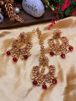 Load image into Gallery viewer, Tanvee Girls Polki Tikka Earring Set