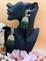Load image into Gallery viewer, Jaslin Polki Jhumka Earrings