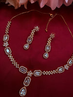 Load image into Gallery viewer, Deepu Rosegold AD set with pair of earrings