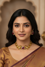 Load image into Gallery viewer, Elephant gold plated Choker set