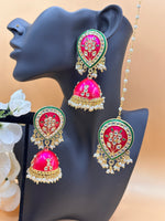 Load image into Gallery viewer, Sonias Kundan Meenakari Tikka Set