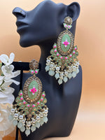 Load image into Gallery viewer, Lotus Meenakari Big Earring