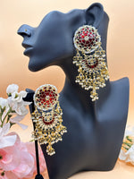 Load image into Gallery viewer, Kundan Big Statement Earring