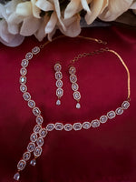 Load image into Gallery viewer, Nikas American Diamond RoseGold Necklace Set
