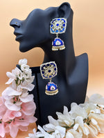 Load image into Gallery viewer, Royal Blue Sofi Kundan Jhumki