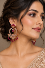 Load image into Gallery viewer, American Diamond RoseGold Platted Earrings