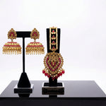 Load image into Gallery viewer, Polki Jhumki Tikka Set