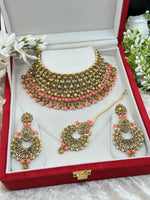 Load image into Gallery viewer, Disha Antique Gold Baby Pink Choket Set