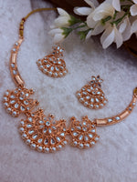 Load image into Gallery viewer, Rosegold Hasli Necklace with earring