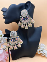 Load image into Gallery viewer, Radha Kundan Meenakari Peacock Earrings