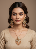 Load image into Gallery viewer, Pakistani Champagne & golden necklace