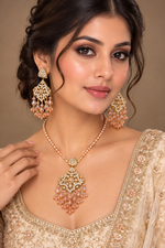 Load image into Gallery viewer, Pakistani Champagne & golden necklace