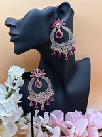 Load image into Gallery viewer, American Diamond RoseGold Platted Earrings