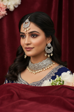 Load image into Gallery viewer, Silver Kundan choker set
