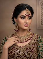 Load image into Gallery viewer, मैरून दुल्हन पोल्की भारतीय हार सेट