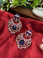 Load image into Gallery viewer, Stefani AD navy blue RoseGold Earring