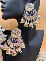 Load image into Gallery viewer, Radha Kundan Meenakari Peacock Earrings