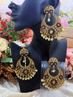 Load image into Gallery viewer, Aahana Navy Blue Polki Maang Tikka Set