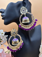 Load image into Gallery viewer, मीनाकारी ओवरसाइज़्ड मिरर झुमकी