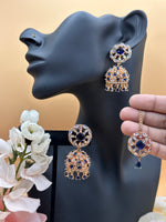 Load image into Gallery viewer, अमेरिकन डायमंड झुमकी टिक्का सेट