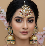 Load image into Gallery viewer, Crystal Kundan Jhumki Tikka Set