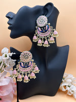 Load image into Gallery viewer, Radha Kundan Meenakari Peacock Earrings