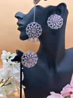 Load image into Gallery viewer, Samantha American Diamond Big Stud & Tikka set