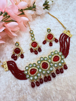 Load image into Gallery viewer, Aditi Meenakari Crystal Kundan Choker set