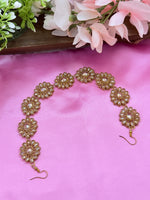Load image into Gallery viewer, Golden Polki sheeshphool headband