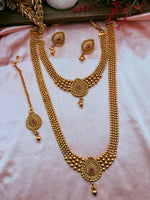 Load image into Gallery viewer, Maruti High Quality Antique Gold Polish long Mala Indian Choker set