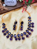 Load image into Gallery viewer, Ranisha Purple Pearl Drop Necklace Set