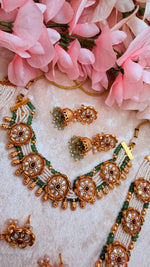 Load image into Gallery viewer, Rajwadi Moissanite Polki choker with long mala combo set