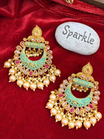 Load image into Gallery viewer, Meenakari polki earring